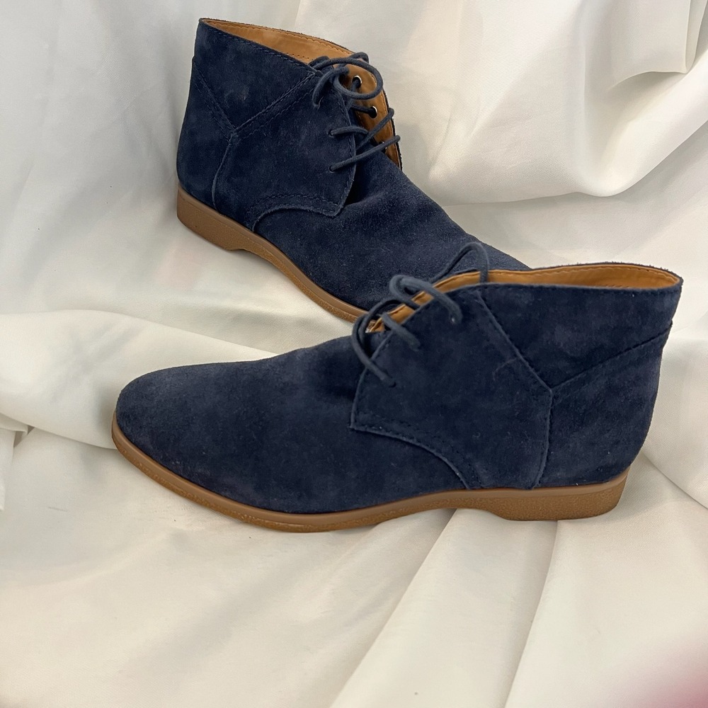 Franco Sarto Men's 8.5 Percy Navy Suede Chukka Ankle Boots Preppy Office Wedding